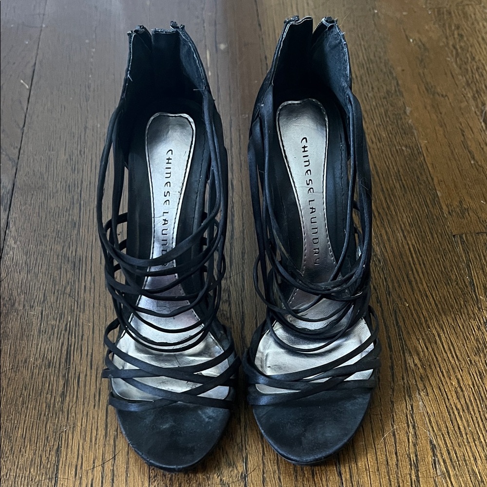 Chinese Laundry Elegant Black Strappy Heels